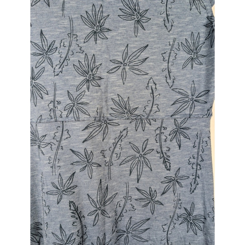 Toad Co Leaf Print Midi Dress Size M Blue Short Sleeve Pockets Casual Outdoor - Picture 9 of 10